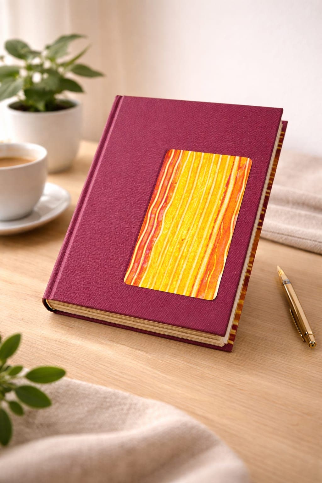 Cuaderno artesanal con tapa de lino natural